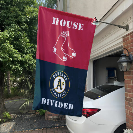 Red Sox vs Athletics House Divided Flag, MLB House Divided Flag