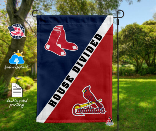 Red Sox vs Cardinals House Divided Flag, MLB House Divided Flag