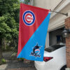 Cubs vs Marlins House Divided Flag, MLB House Divided Flag