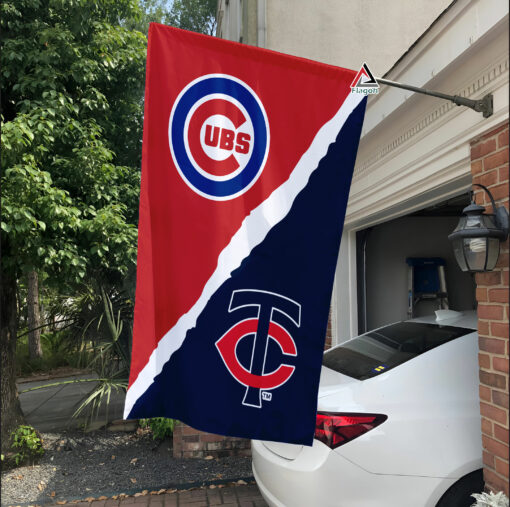 Cubs vs Twins House Divided Flag, MLB House Divided Flag