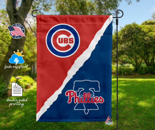 Cubs vs Phillies House Divided Flag, MLB House Divided Flag