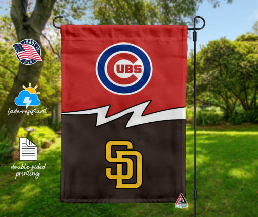 Cubs vs Padres House Divided Flag, MLB House Divided Flag