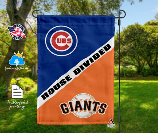 Cubs vs Giants House Divided Flag, MLB House Divided Flag