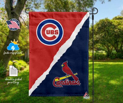 Cubs vs Cardinals House Divided Flag, MLB House Divided Flag