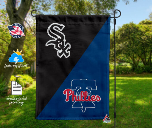 White Sox vs Phillies House Divided Flag, MLB House Divided Flag
