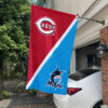 Reds vs Marlins House Divided Flag, MLB House Divided Flag
