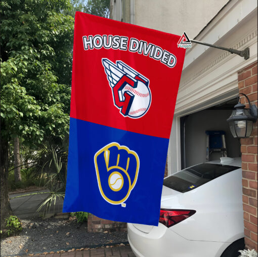 Guardians vs Brewers House Divided Flag, MLB House Divided Flag