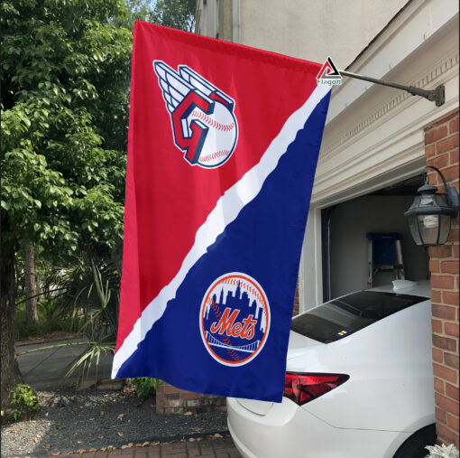 Guardians vs Mets House Divided Flag, MLB House Divided Flag