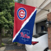 2 Cubs vs Phillies House Divided Flag MLB House Divided Flag