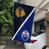 Blackhawks vs Oilers House Divided Flag, NHL House Divided Flag