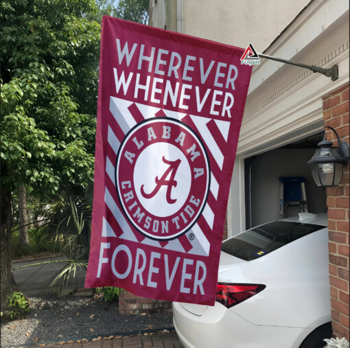 Alabama Crimson Tide Forever Fan Flag, NCAA Sport Fans Outdoor Flag