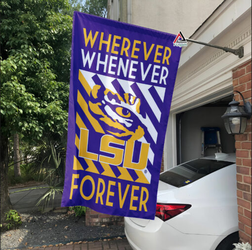 LSU Tigers Forever Fan Flag, NCAA Sport Fans Outdoor Flag