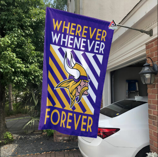 Minnesota Vikings Forever Fan Flag, NFL Sport Fans Outdoor Flag