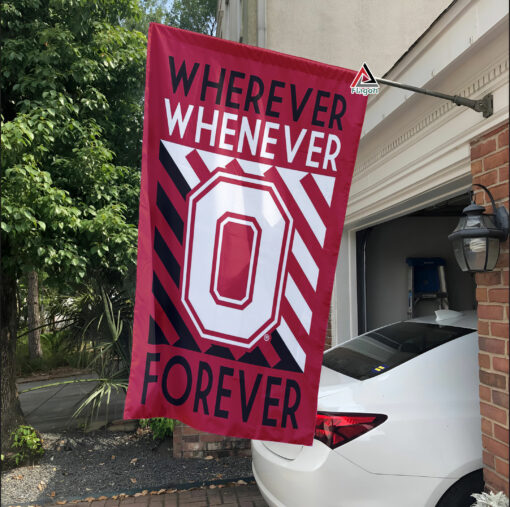 Ohio State Buckeye Forever Fan Flag, NCAA Sport Fans Outdoor Flag