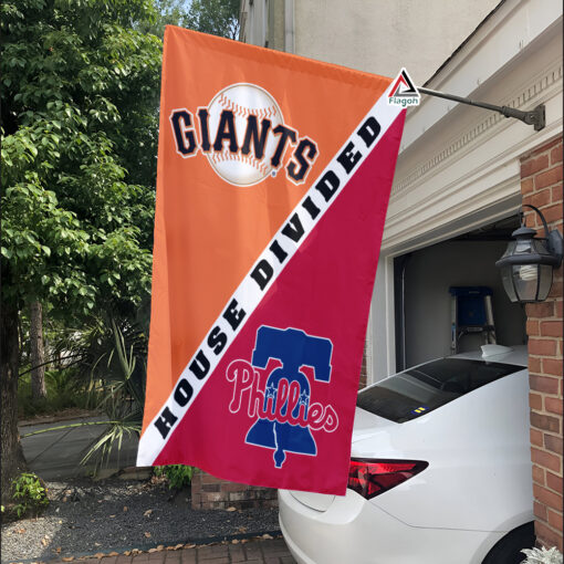 Giants vs Phillies House Divided Flag, MLB House Divided Flag