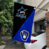 Marlins vs Brewers House Divided Flag, MLB House Divided Flag