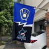Brewers vs Marlins House Divided Flag, MLB House Divided Flag