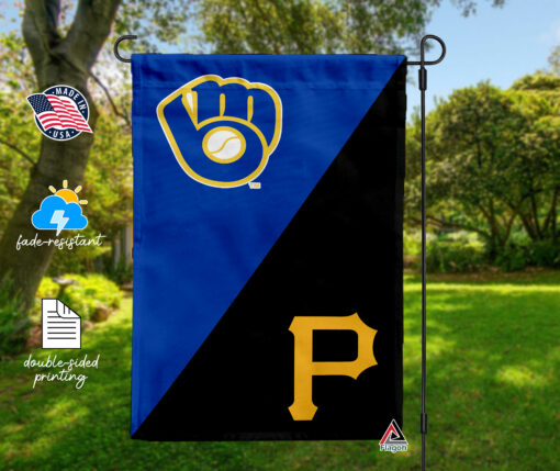 Brewers vs Pirates House Divided Flag, MLB House Divided Flag