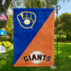 Brewers vs Giants House Divided Flag, MLB House Divided Flag