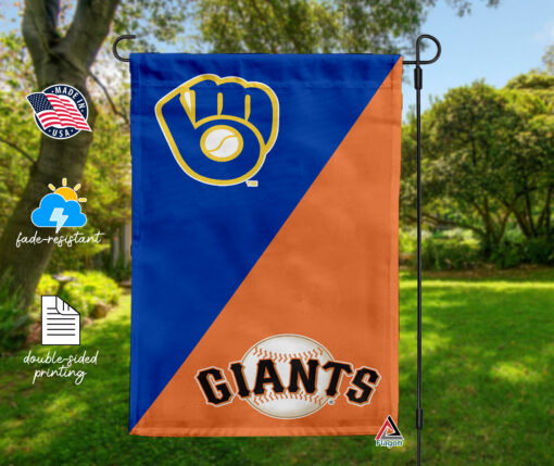 Brewers vs Giants House Divided Flag, MLB House Divided Flag