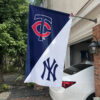 Twins vs Yankees House Divided Flag, MLB House Divided Flag