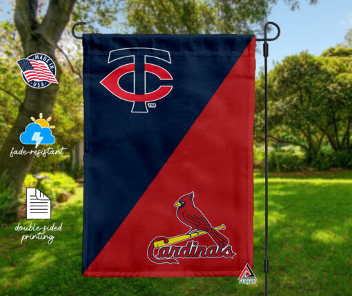 Twins vs Cardinals House Divided Flag, MLB House Divided Flag