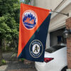 Mets vs Athletics House Divided Flag, MLB House Divided Flag