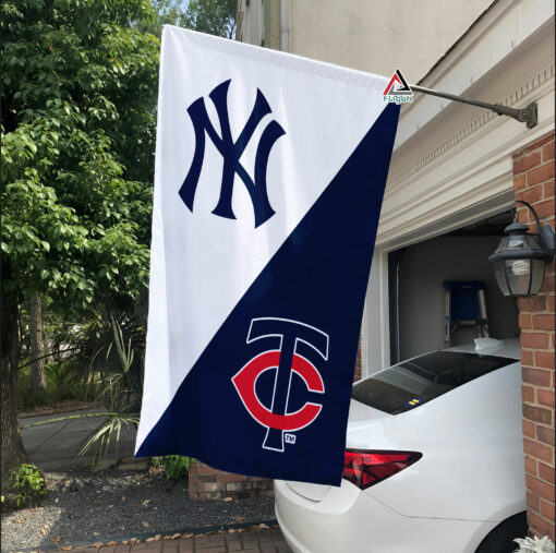 Yankees vs Twins House Divided Flag, MLB House Divided Flag