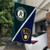Athletics vs Brewers House Divided Flag, MLB House Divided Flag