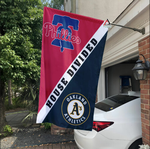 Phillies vs Athletics House Divided Flag, MLB House Divided Flag