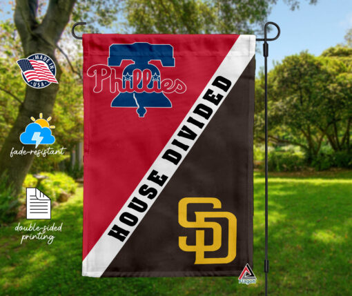 Phillies vs Padres House Divided Flag, MLB House Divided Flag