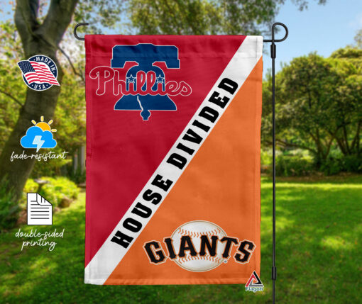 Phillies vs Giants House Divided Flag, MLB House Divided Flag