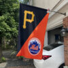 Pirates vs Mets House Divided Flag, MLB House Divided Flag