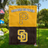 Pirates vs Padres House Divided Flag, MLB House Divided Flag