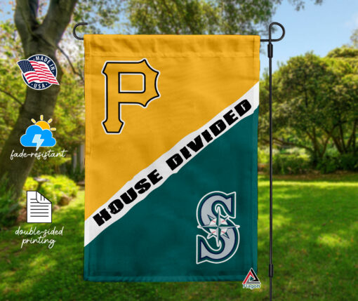 Pirates vs Mariners House Divided Flag, MLB House Divided Flag