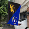 Padres vs Brewers House Divided Flag, MLB House Divided Flag