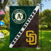 Athletics vs Padres House Divided Flag, MLB House Divided Flag