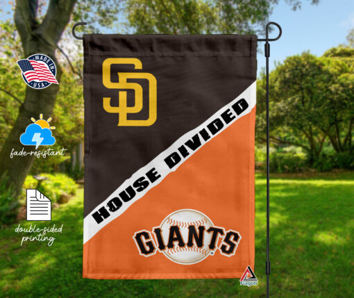 Padres vs Giants House Divided Flag, MLB House Divided Flag