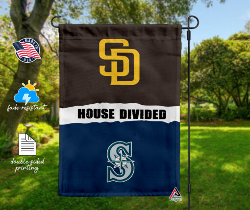 Padres vs Mariners House Divided Flag, MLB House Divided Flag