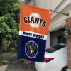 Giants vs Brewers House Divided Flag, MLB House Divided Flag