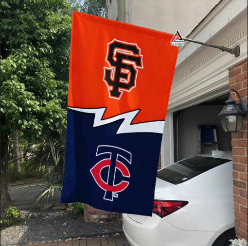 Giants vs Twins House Divided Flag, MLB House Divided Flag