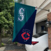 Mariners vs Twins House Divided Flag, MLB House Divided Flag