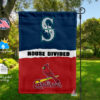 Mariners vs Cardinals House Divided Flag, MLB House Divided Flag