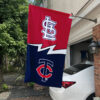 Cardinals vs Twins House Divided Flag, MLB House Divided Flag