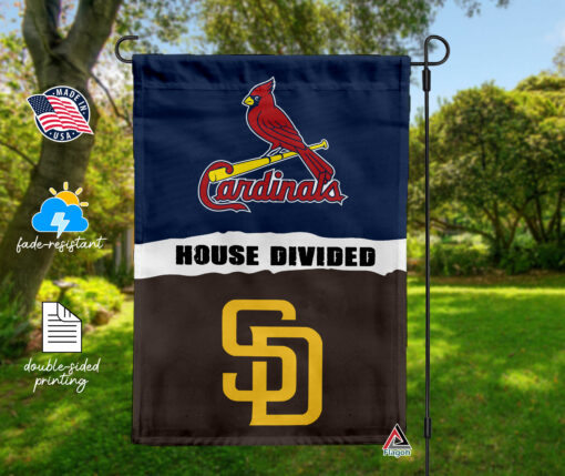 Cardinals vs Padres House Divided Flag, MLB House Divided Flag