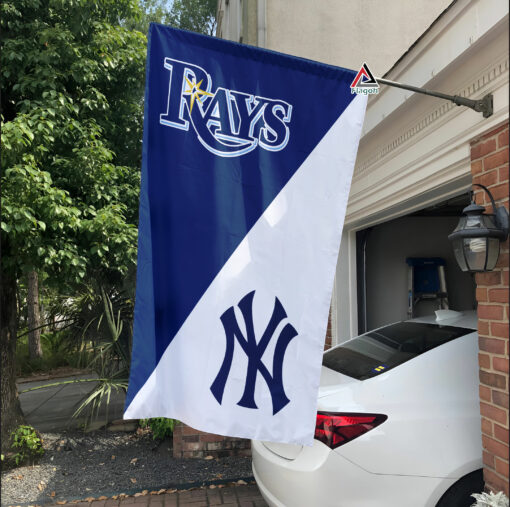 Rays vs Yankees House Divided Flag, MLB House Divided Flag