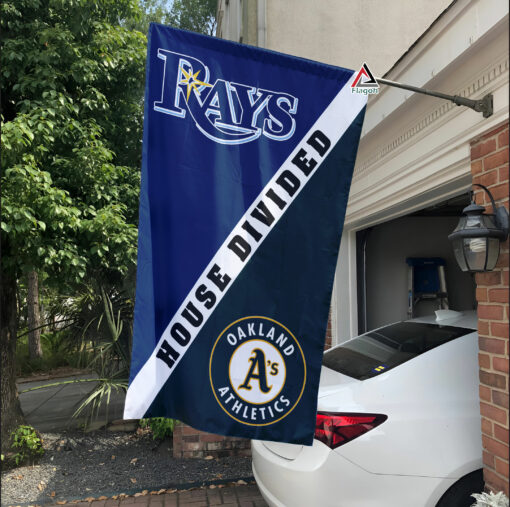 Rays vs Athletics House Divided Flag, MLB House Divided Flag