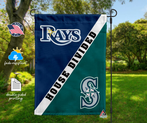 Rays vs Mariners House Divided Flag, MLB House Divided Flag