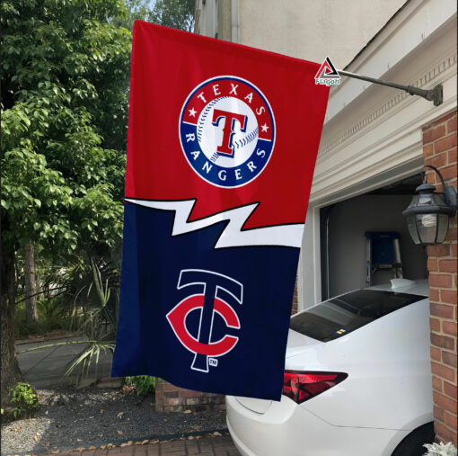 Rangers vs Twins House Divided Flag, MLB House Divided Flag