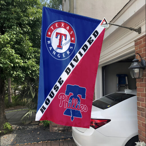 Rangers vs Phillies House Divided Flag, MLB House Divided Flag
